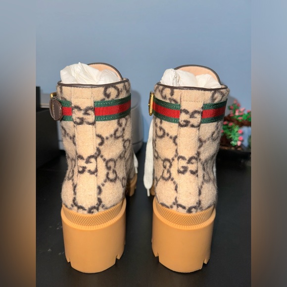 GUCCI WOOL GG ANKLE BOOTS - Picture 5 of 13